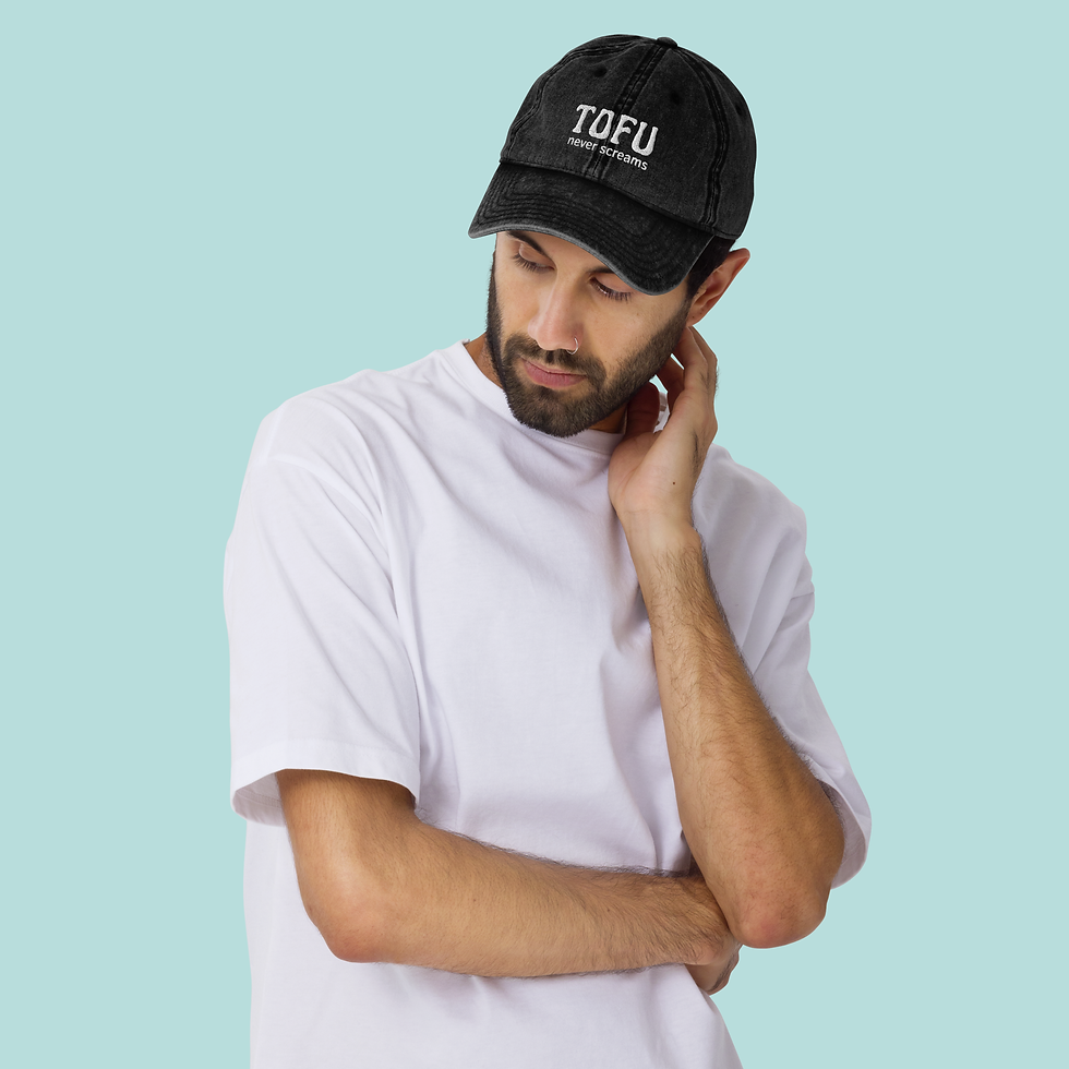 Miniaturbild: Dad Hat Cap | Black | Tofu never screams
