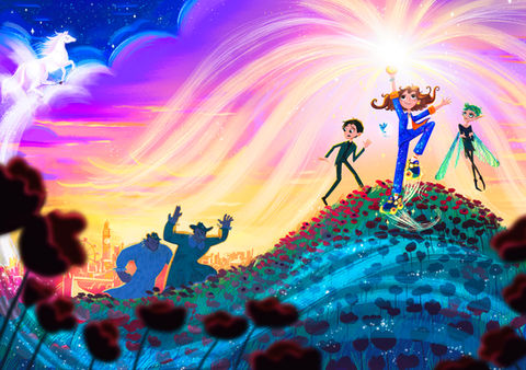cover art illustration pinch Perkins and the midsummer curse full spread Chloe Dominique Cathy Fitzgerald 