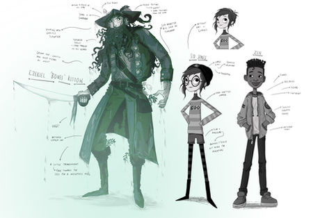 character design pinch Sid bones ghost pirate dead good detectivesart illustration Chloe Dominique Jenny mclachlan
