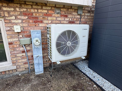 Completed heat pump install outside