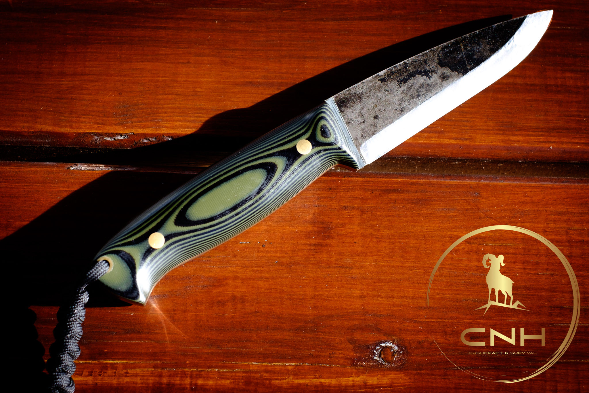 CNH Bushcraft Knife - Olive G-10 - Brass Liners