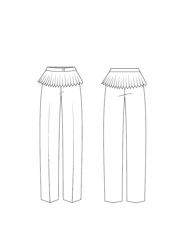 slacks with pleated waist detail flat