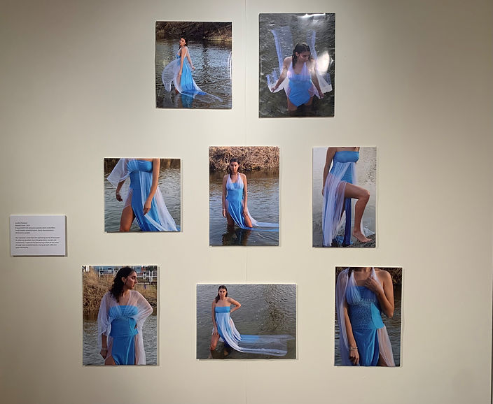 close up of photo wall in gallery