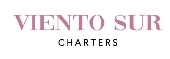 Text graphic of Viento Sur in pink on black background.