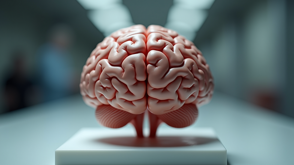 Eye-level view of a brain anatomy model