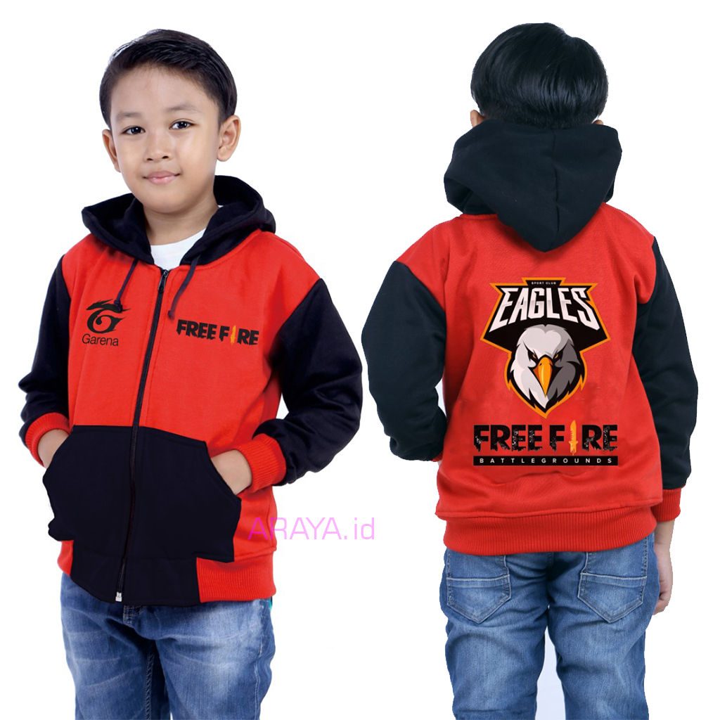 JAKET HOODIE ZIPPER FREE FIREE AGLES