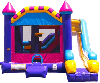 5 - 1 Pink Castle Combo Bounce House Rental
$195.00
Unit Dimensions:
Length: 22'
Width: 19'
Height: 15'
