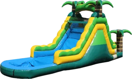15' Tall Tropical Backloading Water Slide Rentals in Orange County
$275.00
Unit Dimensions:
Length: 30'
Width: 12'
Hight: 15'