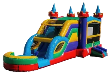 5 - 1 Castle Deluxe Dual Lane Bounce House Rental 
(Wet/Dry)
$225.00
Unit Dimensions:
Length: 33'
Width: 14'
Hight: 15'