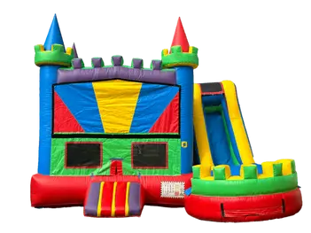 5 - 1 Rainbow Combo Bounce House Rental
(Wet/Dry)
$255.00
Unit Dimensions:
Length: 20'
Width: 18'
Height: 16'
