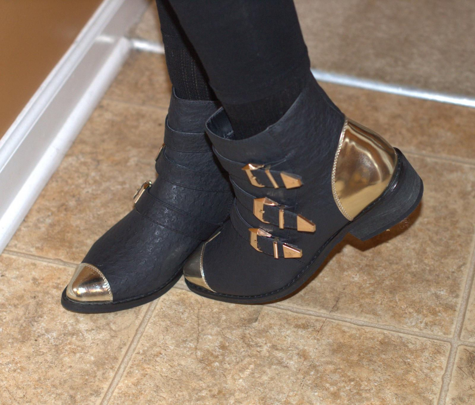 Black With Gold Buckle