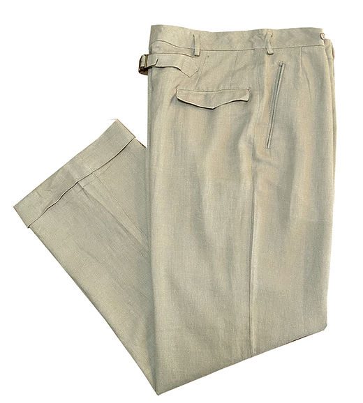 1940s-50s Buckle back Linen Trousers | Swankys Vintage