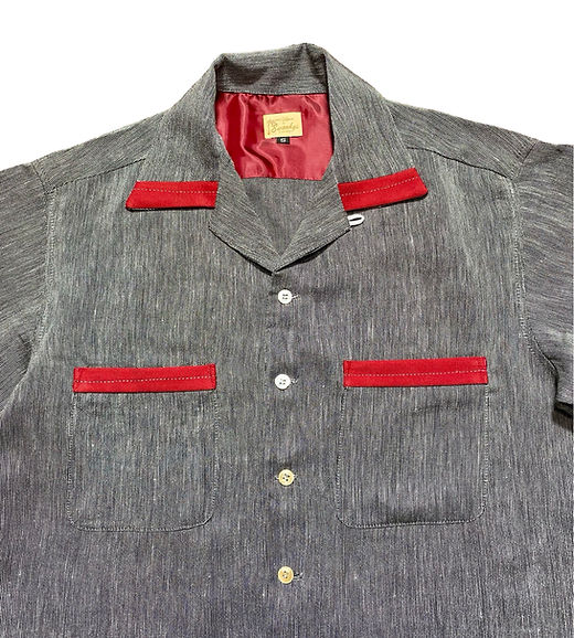 The Rambler Long Sleeve Vintage 50's Charcoal fleck Rayon The Rambler Long Sleeve Vintage 50's Charcoal fleck Rayon