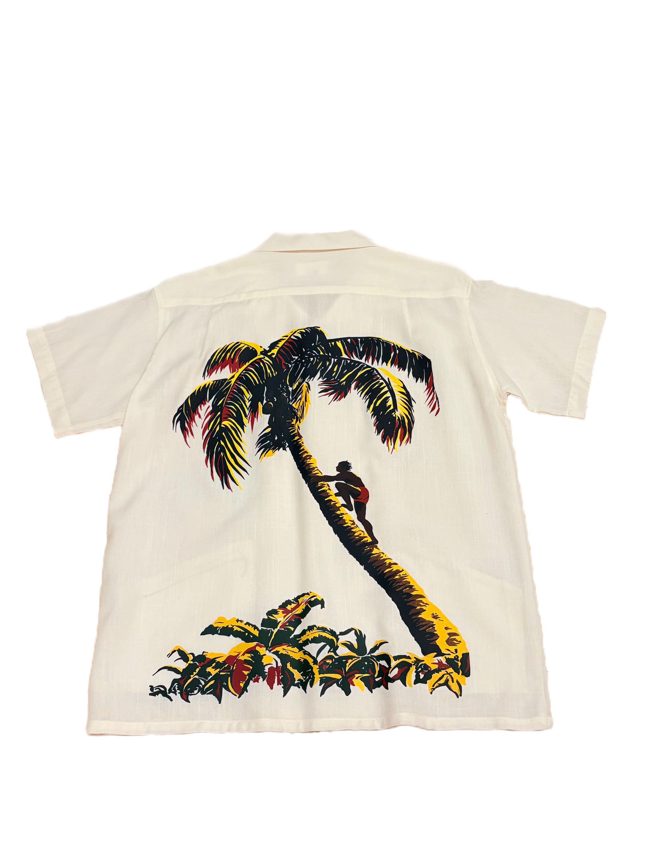 Mens Vintage Hawaiian palm tree climber Print Shirt
