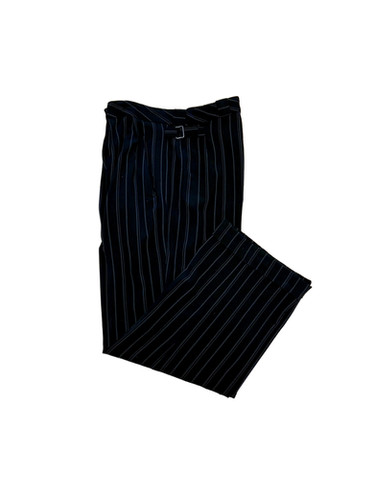 Vintage 1940s-50s Adjustable Side Buckle Black Pinstriped Mens