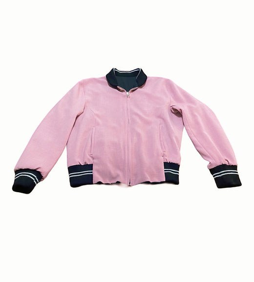 Vintage Pink & Black Rocker Reversible Bomber 50's Jacket