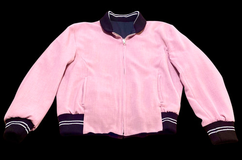 Vintage Pink & Black Rocker Reversible Bomber 50's Jacket