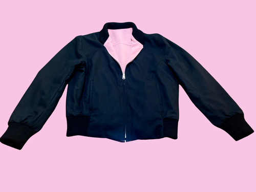 Vintage Pink & Black Rocker Reversible Bomber 50