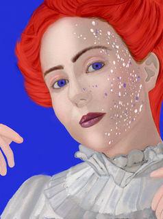 red hair, auburn hair, art print, shop local, alice in wonderland, queen of hearts