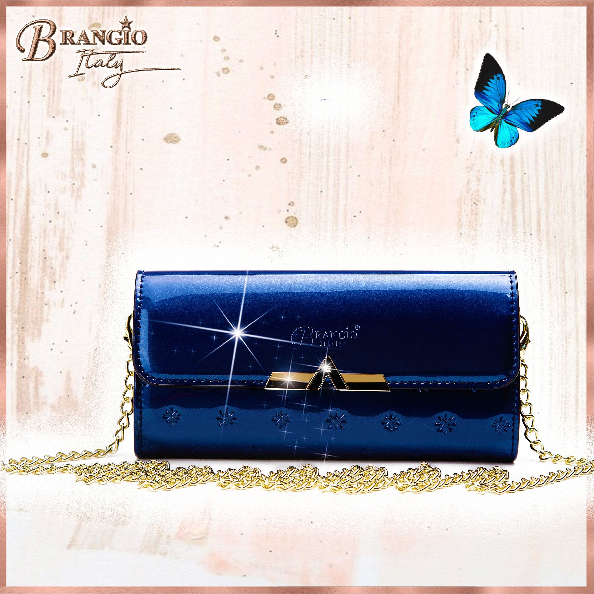 Brangio Italy Clutch Wallet – Elegant Chain Strap Crossbody Bag