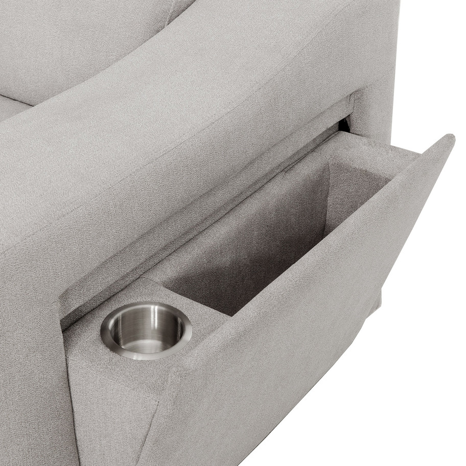 Roxana Fabric Sleeper Sofa with Storage Chaise Aisle Detour