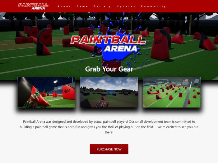 Paintball Arena, Paintball video game, Website home page