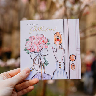 Hallmark card congratulations or gefeliciteerd flowers home Parisienne collection Anna Wijnands