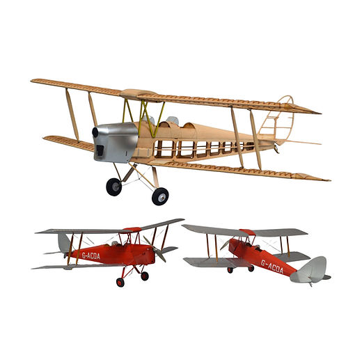 DH.82 Tiger Moth wooden kit, 750 mm wingspan, 1:12 scale