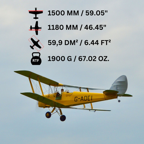 DH.82 Tiger Moth wooden kit, 1500 mm wingspan, 1:6 scale