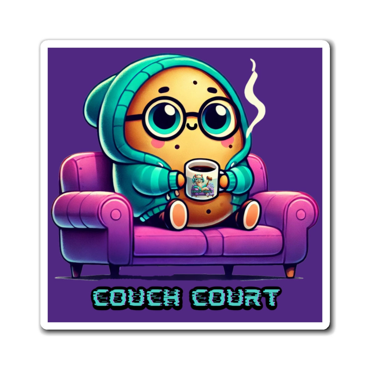 Couch Potato Magnet (Purple)