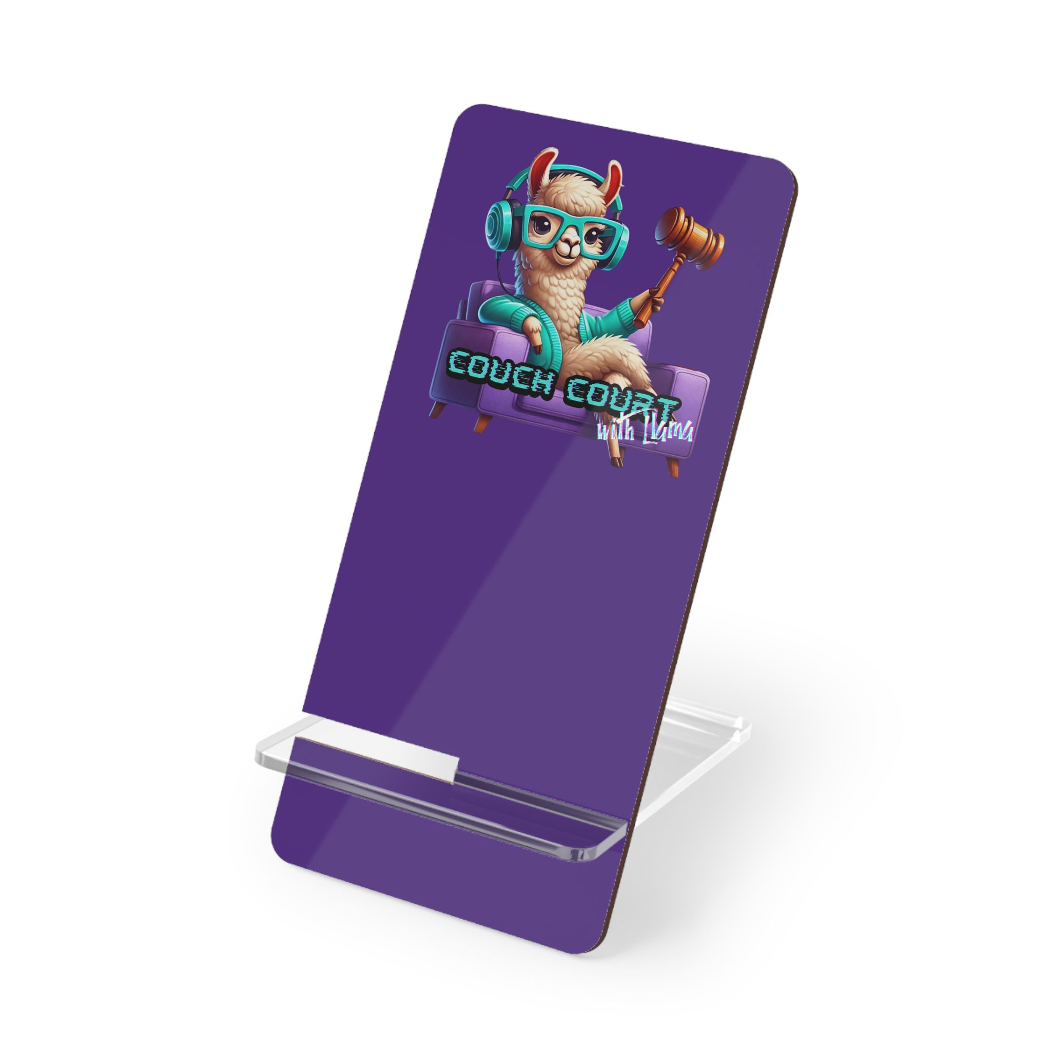 Couch Court with Llama Smartphone Display Stand - Dark Purple