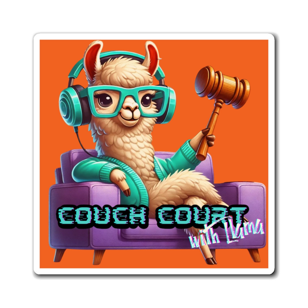 Couch Court with Llama Magnet (Orange)