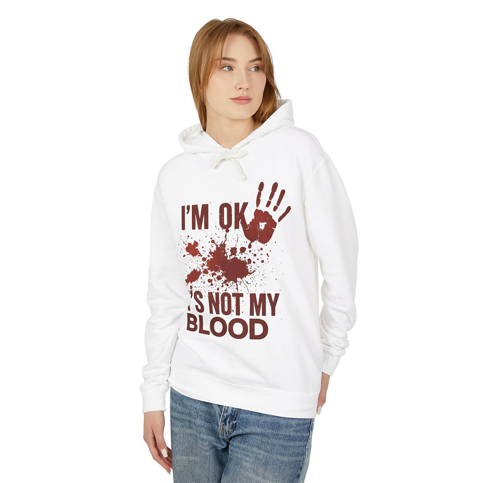 Thumbnail: Im' Okay - Unisex Lightweight Hooded Sweatshirt