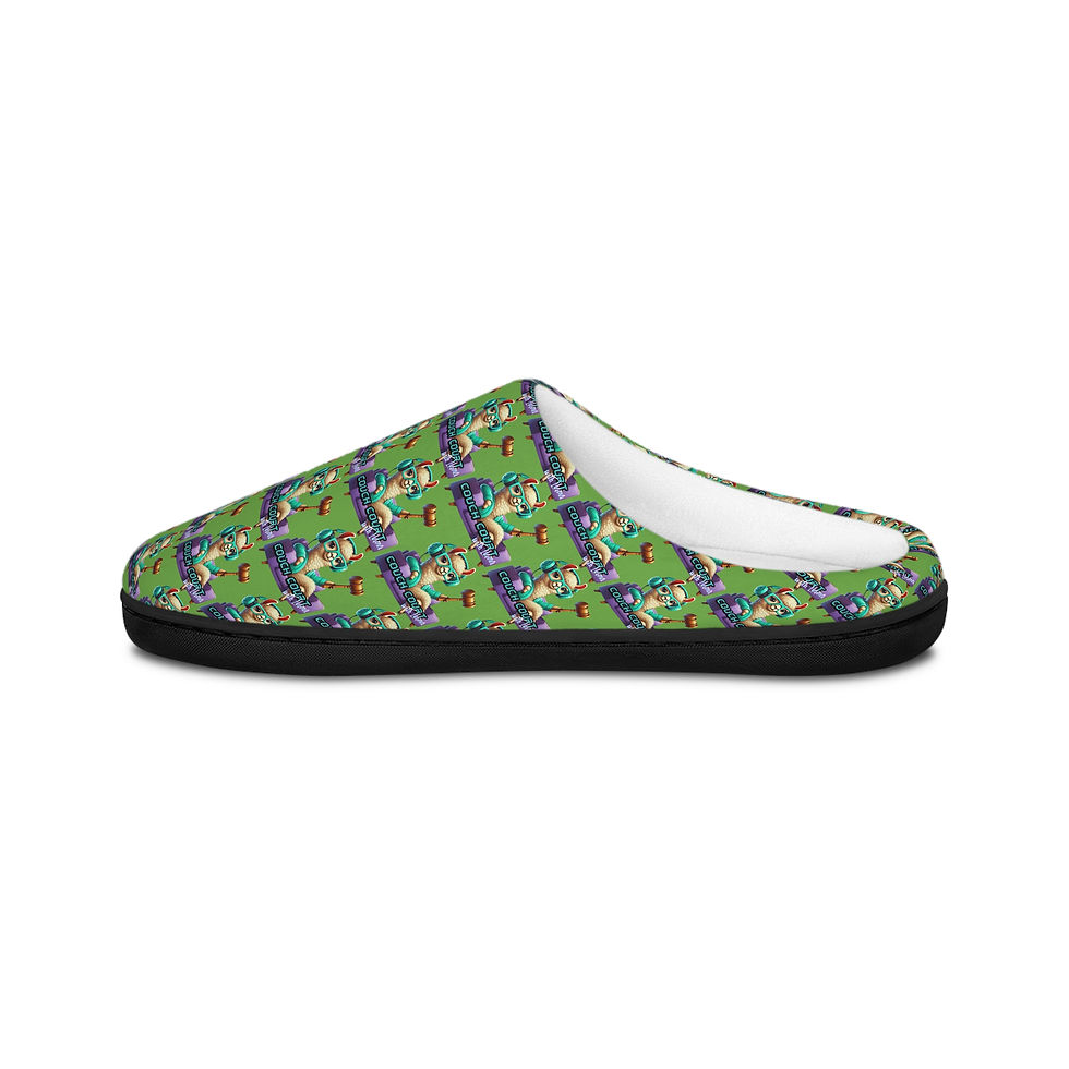 Thumbnail: Couch Court with Llama Women’s Indoor Slippers (Green)