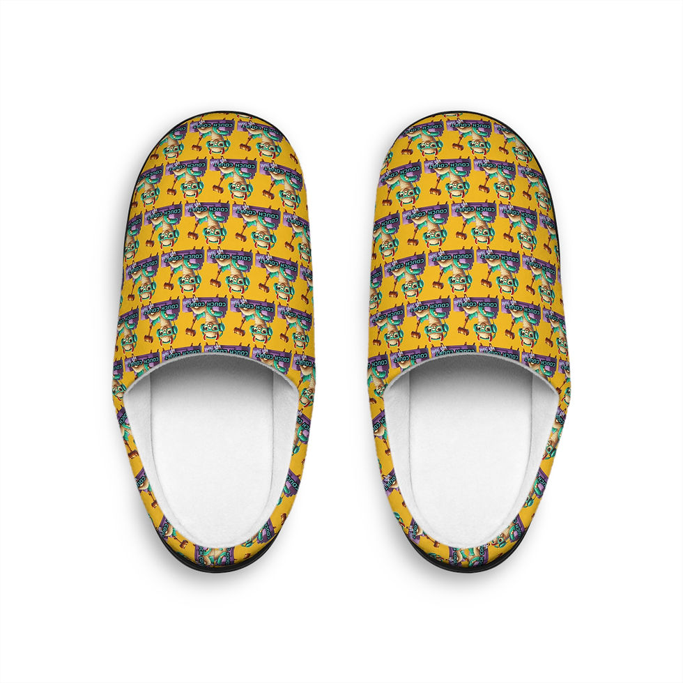 Couch Court with Llama Women’s Indoor Slippers (Yellow)