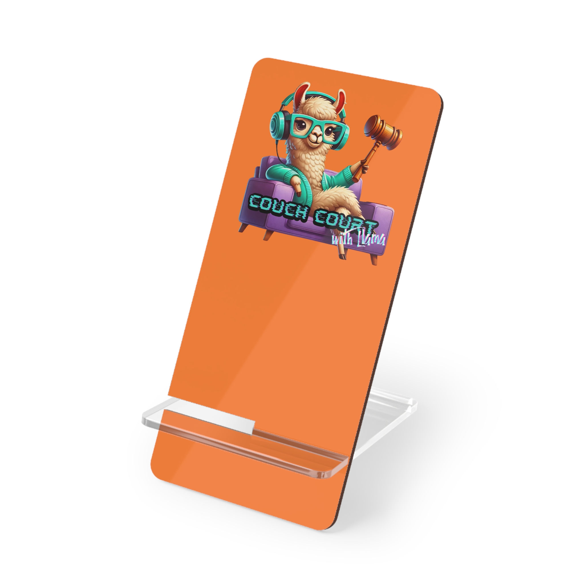 Couch Court with Llama Smartphone Display Stand - Orange