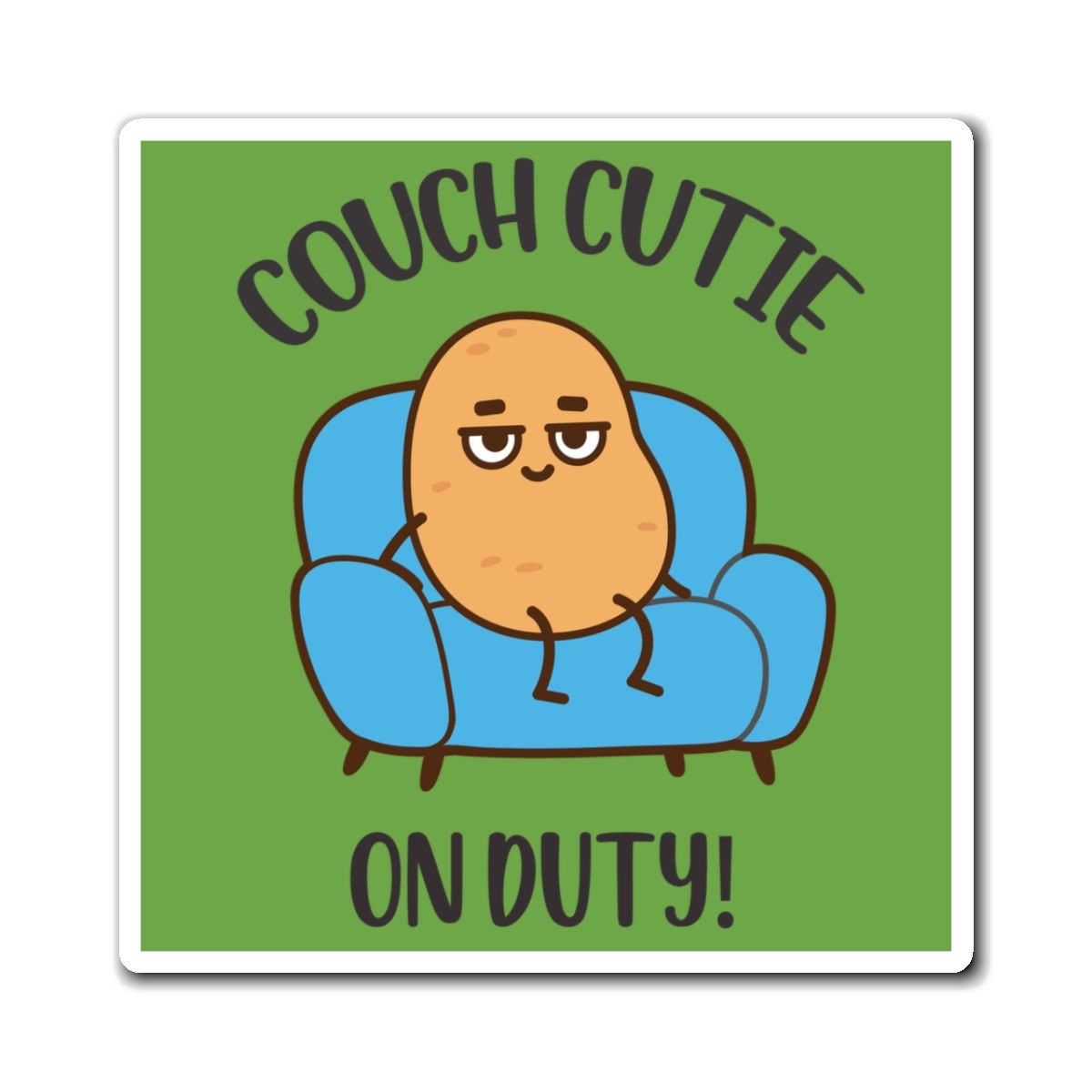 Couch Cutie on Duty Magnet (Light Green)