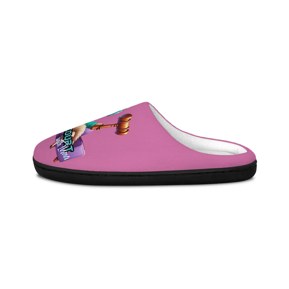 Thumbnail: Couch Court with Llama Women’s Indoor Slippers (Light Pink)