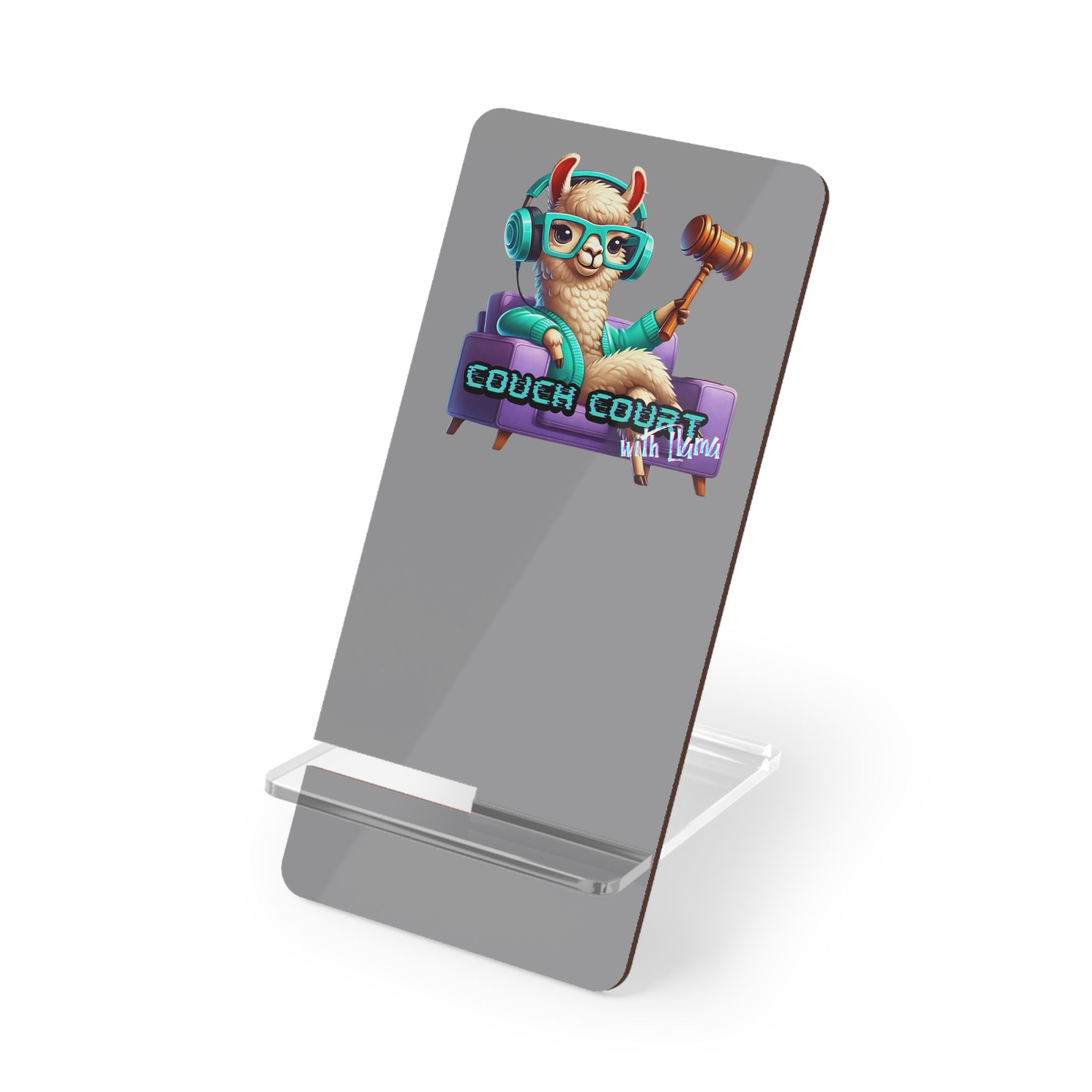 Couch Court with Llama Smartphone Display Stand - Gray