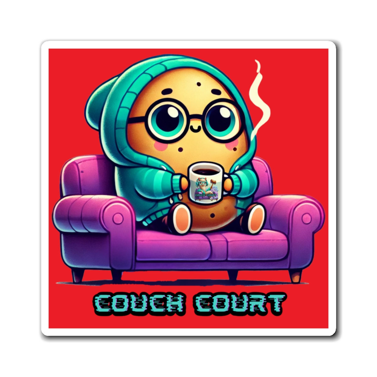 Couch Potato Magnet (Orange)
