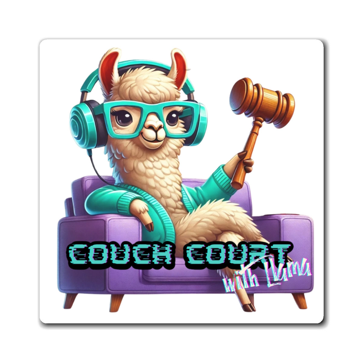 Couch Court Llama Magnets (White)