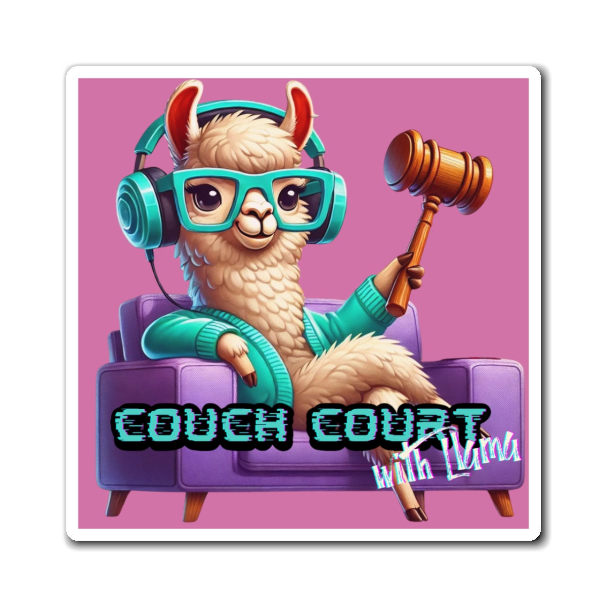 Couch Court with Llama Magnet (Pink)