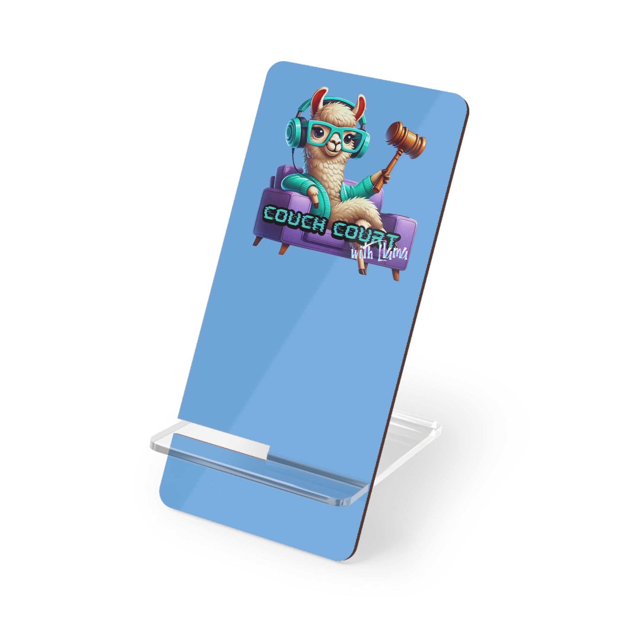 Couch Court with Llama Smartphone Display Stand - Light Blue