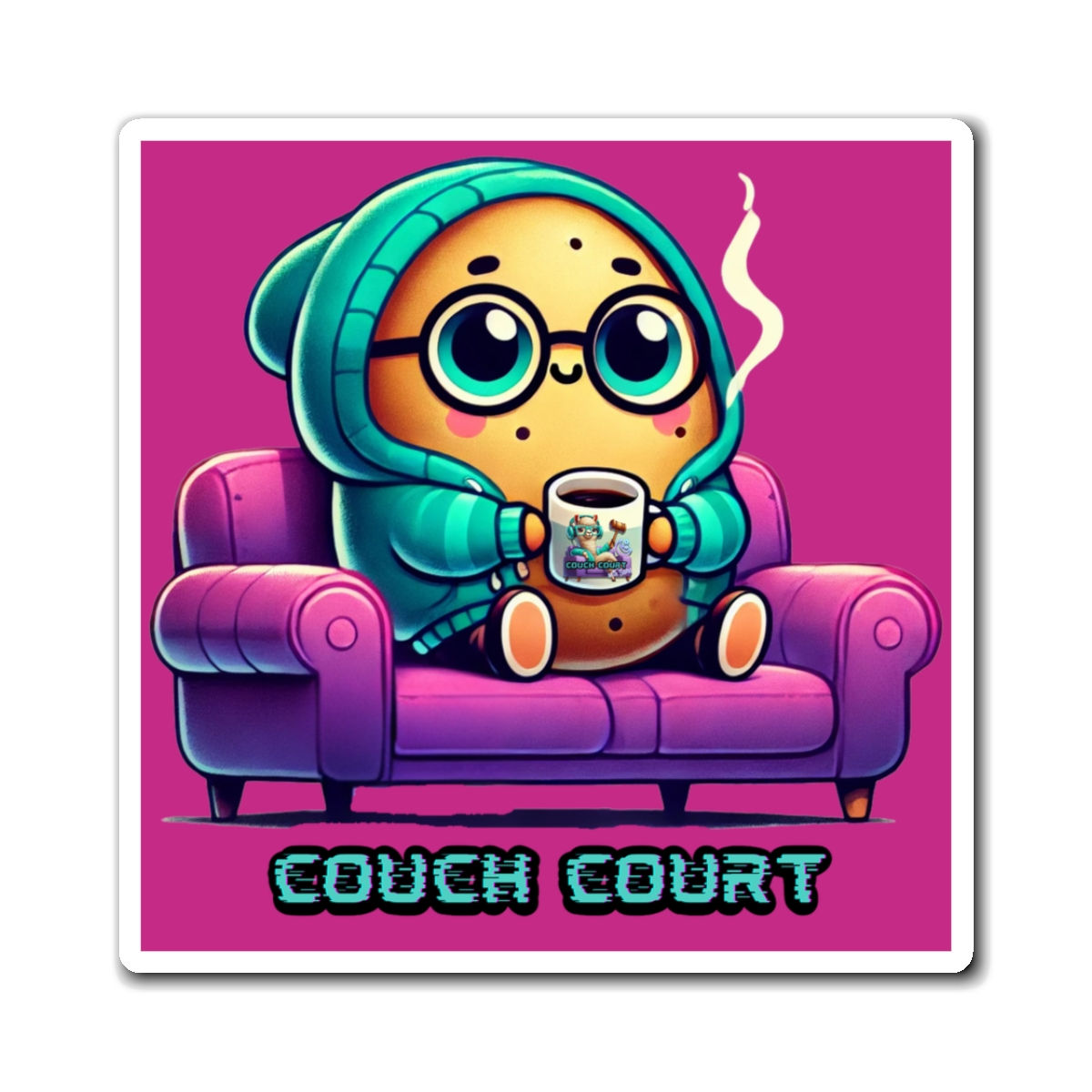 Couch Potato Magnet (Pink)