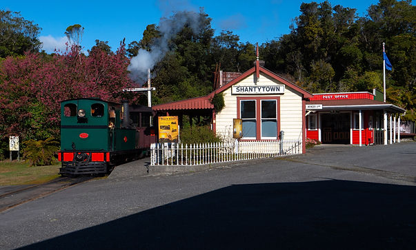 Shantytown outdoor heritage park and steam engine West Coast NZ