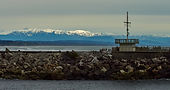 views to the mountains from cobden breakwater greymouth nz
