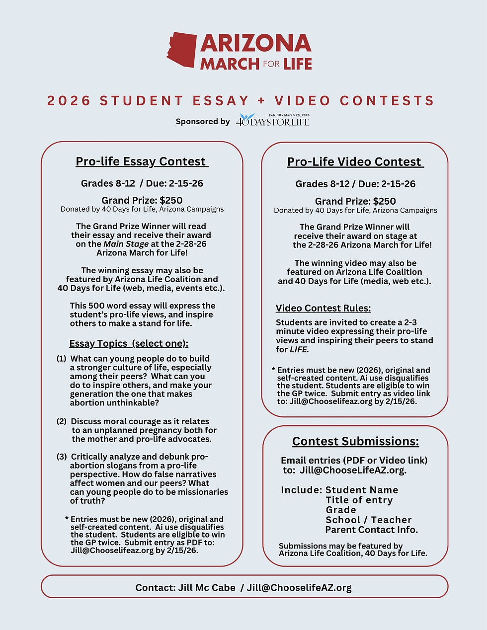 March for Life Student Essay and Video Contest