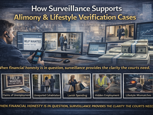 How Surveillance Supports Alimony & Lifestyle Verification Cases
