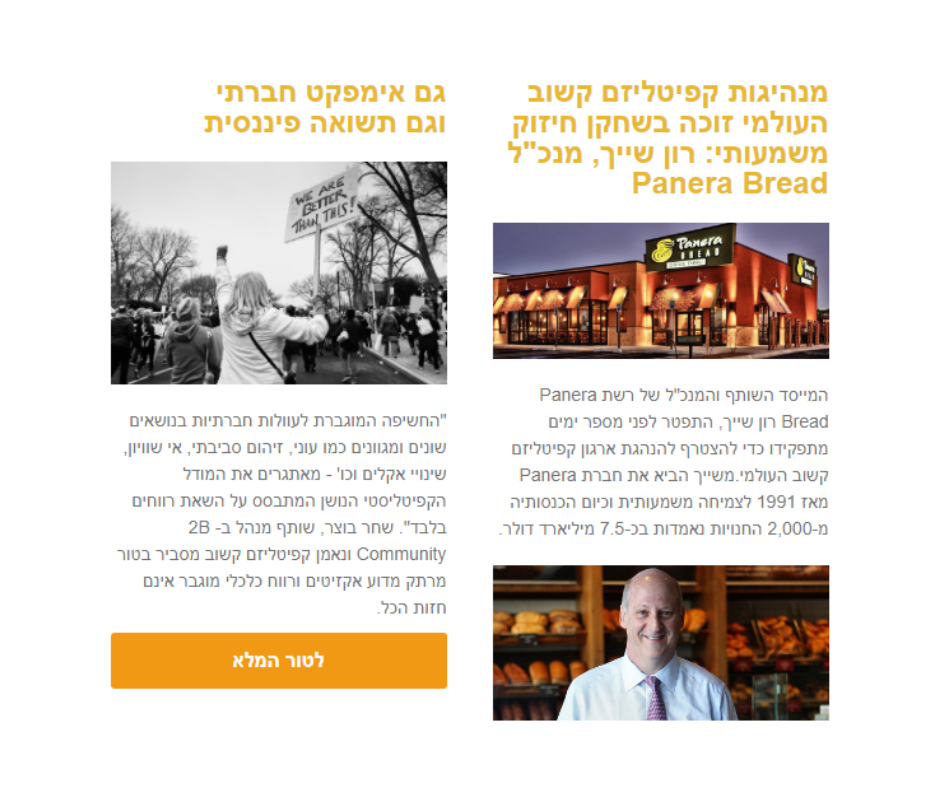 קפיטליזם קשוב בארץ ובעולם