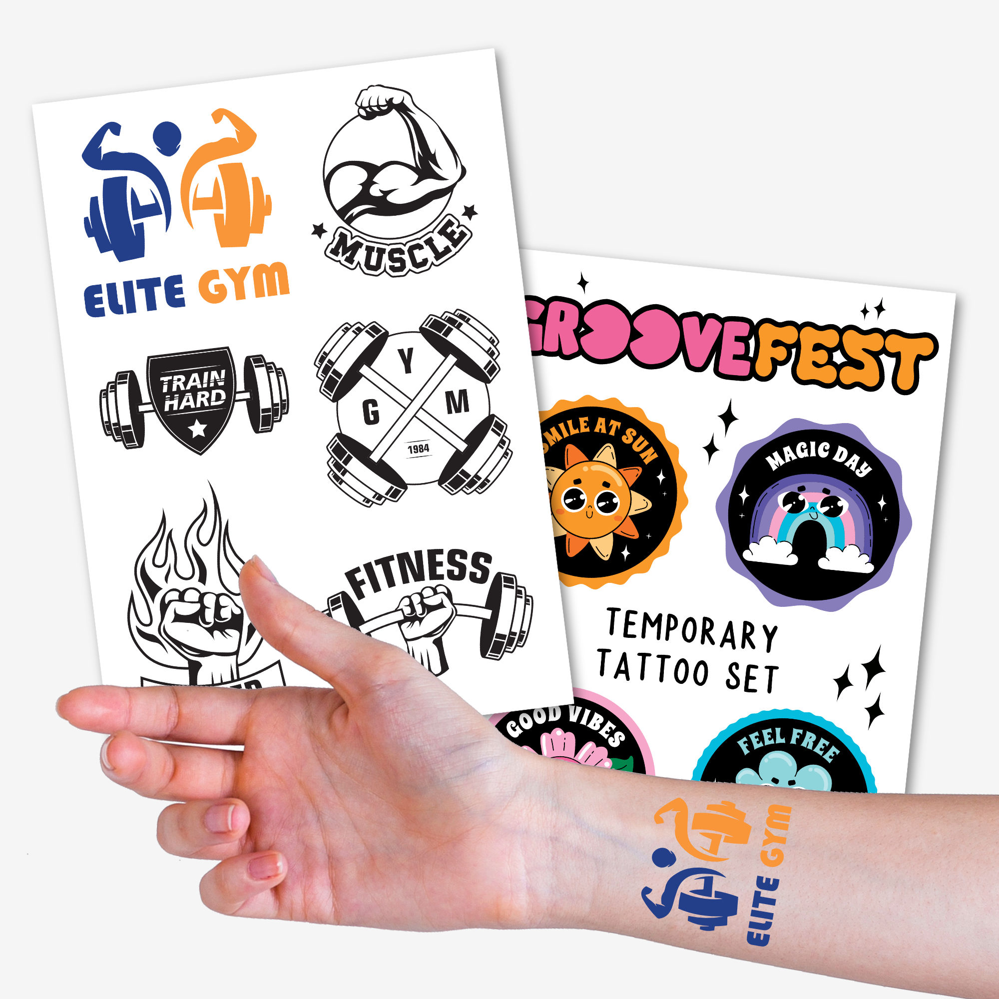A5 custom temporary tattoos